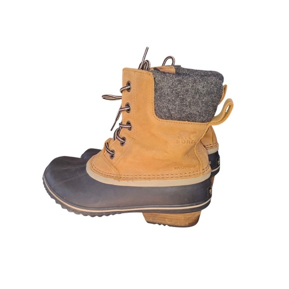 Sorel Slimpack III Womens Size 8 Shoes Brown Leather Lace Up WP Ankle Boots - Picture 6 of 7